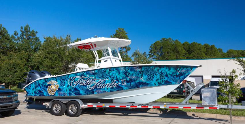 full digital printing boat wrap