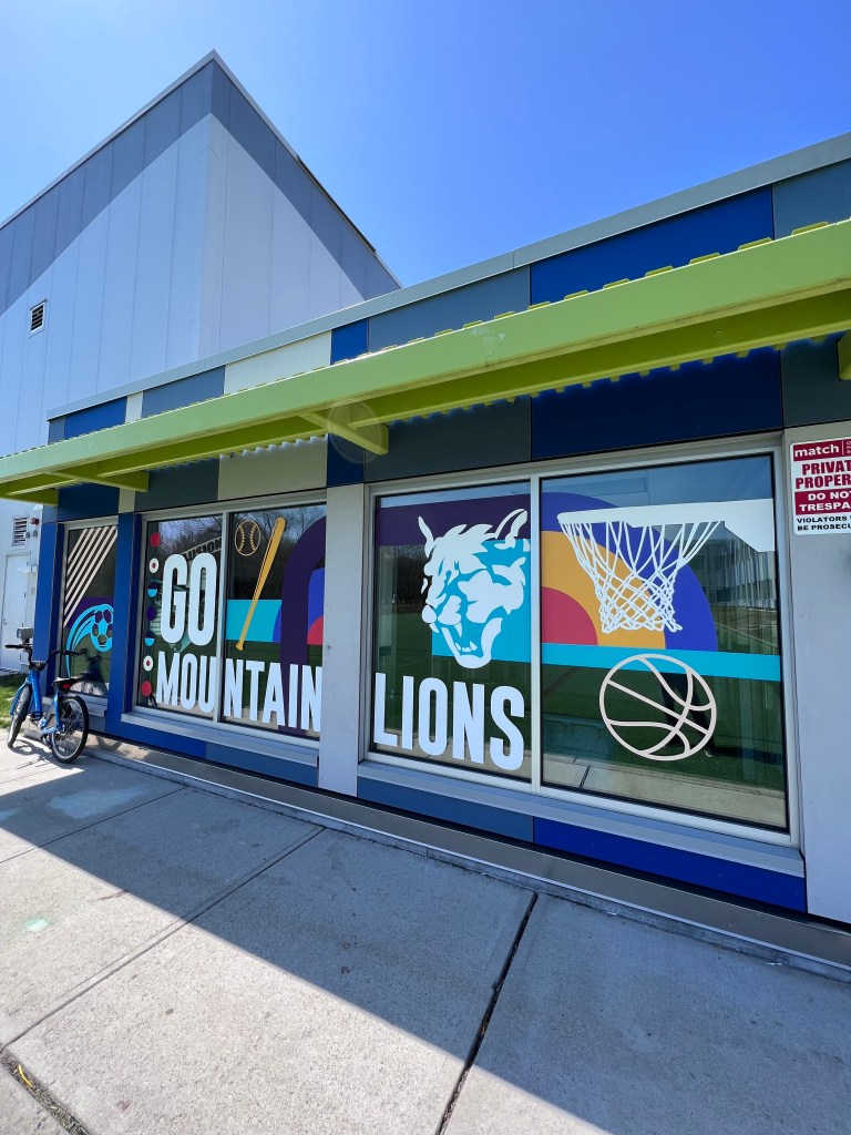 window Graphics installed for school cafeteria